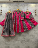 Printed Cotton Lehenga With Blouse And Dupatta-ISKWNAV25085035