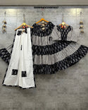 Printed Demin Cambric Cotton Lehenga With Blouse And Rayon Cotton Dupatta-ISKWNAV25085037