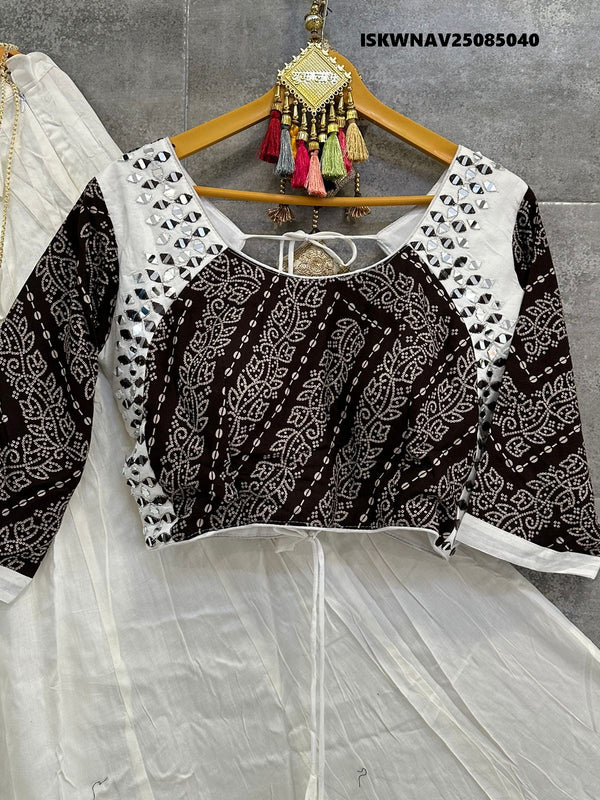 Printed Cotton Lehenga With Blouse And Dupatta-ISKWNAV25085040