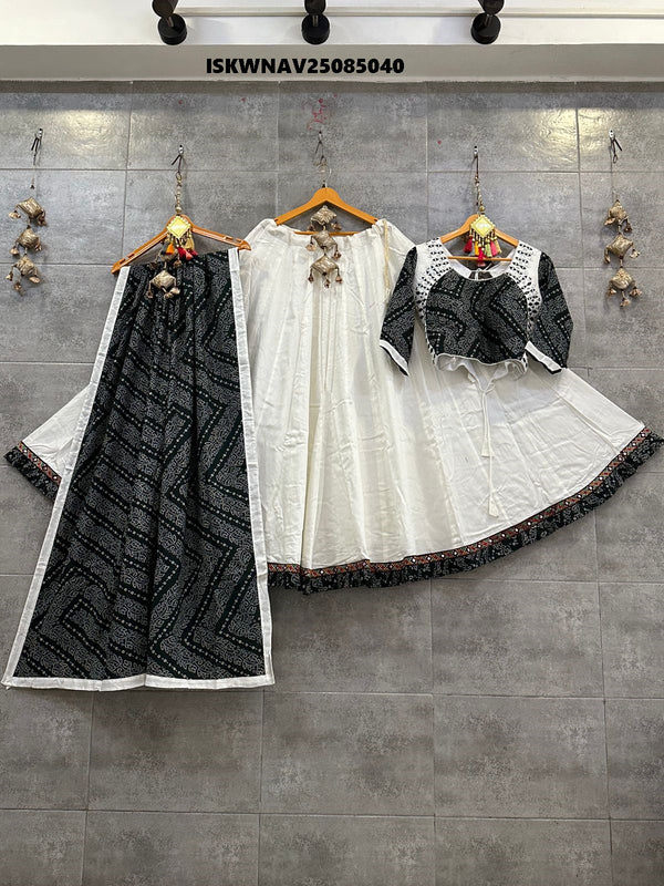 Printed Cotton Lehenga With Blouse And Dupatta-ISKWNAV25085040