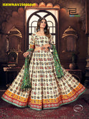 Printed Cotton Satin Lehenga With Padded Blouse And Maslin Dupatta-ISKWNAV25085041
