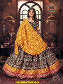 Printed Cotton Satin Lehenga With Padded Blouse And Maslin Dupatta-ISKWNAV25085041