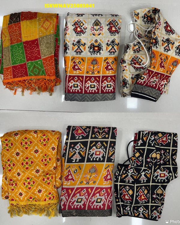 Printed Cotton Satin Lehenga With Padded Blouse And Maslin Dupatta-ISKWNAV25085041