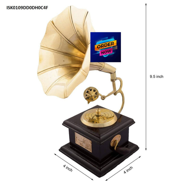 Brass Gramophone Showpiece-ISK0109DD0DH0C4F