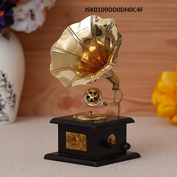 Brass Gramophone Showpiece-ISK0109DD0DH0C4F