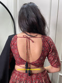 Printed Cotton Lehenga With Blouse And Dupatta-ISKWNAV1109LNB1698MRN