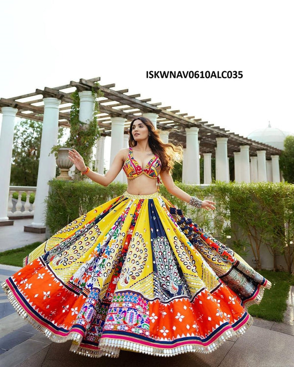 Digital Printed Maslin Cotton Lehenga With Blouse And Georgette Dupatta-ISKWNAV0610ALC035