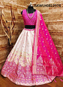 Brocade Lehenga With Silk Blouse And Banarasi Silk Dupatta-ISKWLH08125740