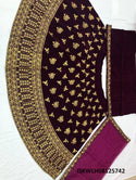 Embroidered Velvet Lehenga With Blouse And Net Dupatta-ISKWLH08125742