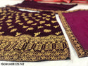 Embroidered Velvet Lehenga With Blouse And Net Dupatta-ISKWLH08125742