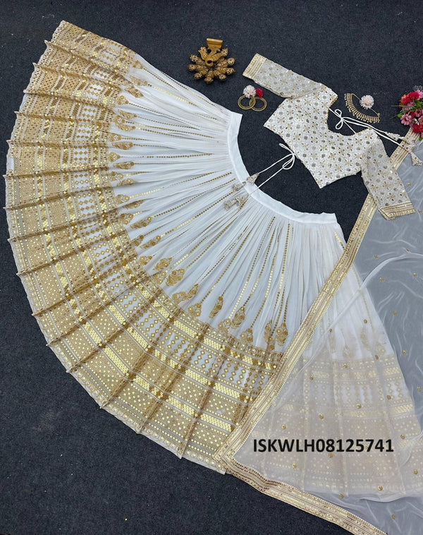 Sequined Georgette Lehenga With Blouse And Dupatta-ISKWLH08125741