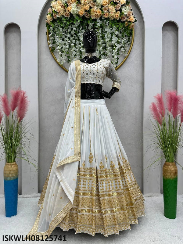 Sequined Georgette Lehenga With Blouse And Dupatta-ISKWLH08125741