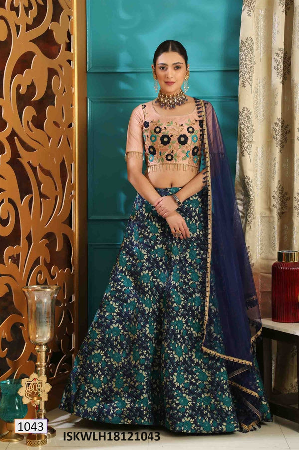 Embroidered Art Silk Lehenga With Blouse And Net Dupatta-ISKWLH18121043