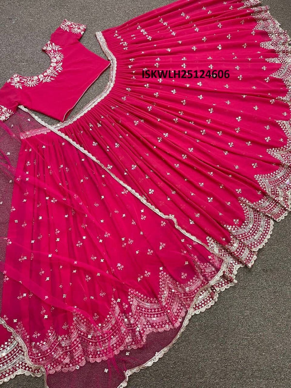 Georgette Lehenga With Blouse And Butterfly Net Dupatta -ISKWLH25124606