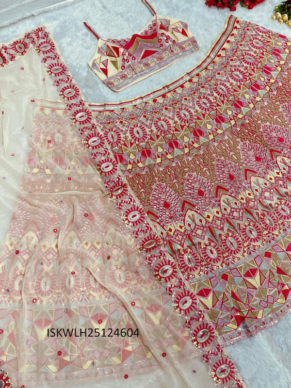 Embroidered Georgette Lehenga With Blouse And Dupatta-ISKWLH25124604