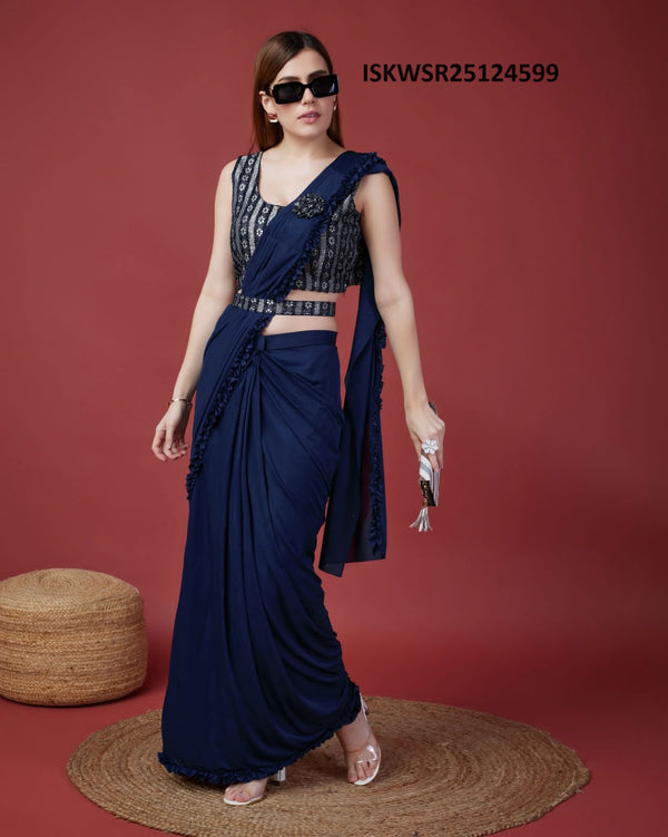 Imported Ready To Wear Saree With Blouse-ISKWSR25124599