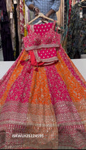 Embroidered Georgette Lehenga With Blouse And Digital Printed Dupatta-ISKWLH25124595