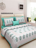 Printed Cotton Bedsheet With Pillow Cover-ISKBDS01015518