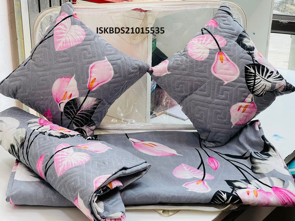 Printed Glace Cotton 5Pc Bedsheet Set-ISKBDS21015535