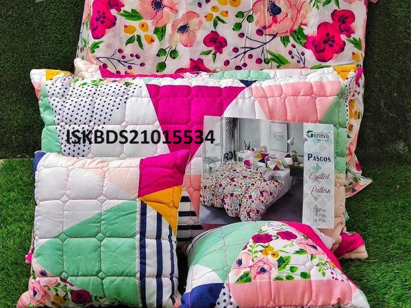 Printed Glace Cotton 5Pc Bedsheet Set-ISKBDS21015534