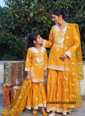 Monther Daughter Georgette Kurti With Sharara And Net Dupatta-ISKWMD24014883