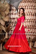 Sequined Ombre Georgette Gown-ISKWGN3101BK627N