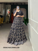 Sequined Crushed Georgette Lehenga With Blouse-ISKWLH3001NNK1100