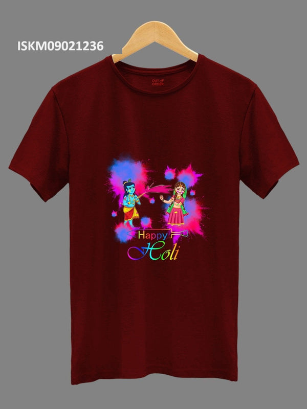 Printed Cotton T-Shirt-ISKM09021236