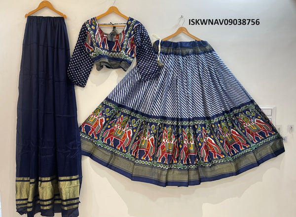 Printed Pashmina Silk Lehenga With Blouse And Modal Silk Dupatta-ISKWNAV09038756