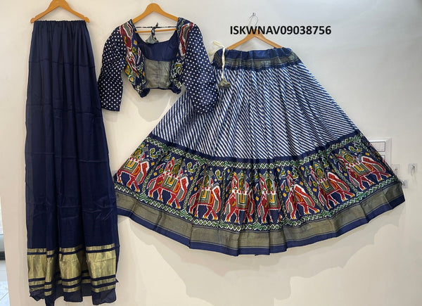 Printed Pashmina Silk Lehenga With Blouse And Modal Silk Dupatta-ISKWNAV09038756