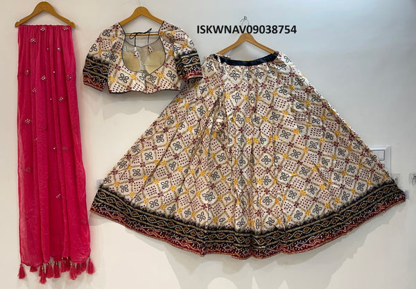 Patola Printed Cotton Lehenga With Blouse And Dupatta-ISKWNAV09038754