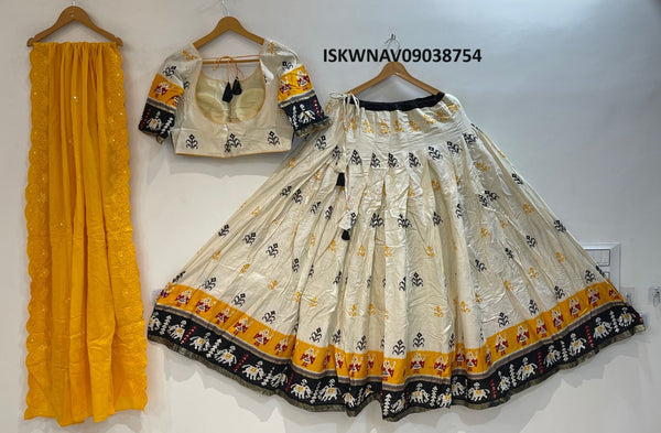 Patola Printed Cotton Lehenga With Blouse And Dupatta-ISKWNAV09038754