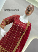 Embroidered Georgette Kurti With Sharara And Dupatta-ISKWSH22037524
