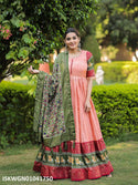 Patola Foil Printed Dola Silk Gown With Dupatta-ISKWGN01041750
