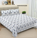 Hand Block Printed Cotton Jumbo Bedsheet With Pillow Cover-ISKBDS050456088