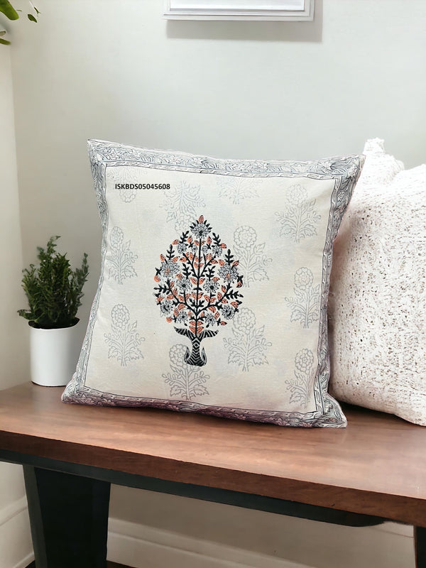 Hand Block Printed Cotton Cushion Cover-ISKBDS05045608