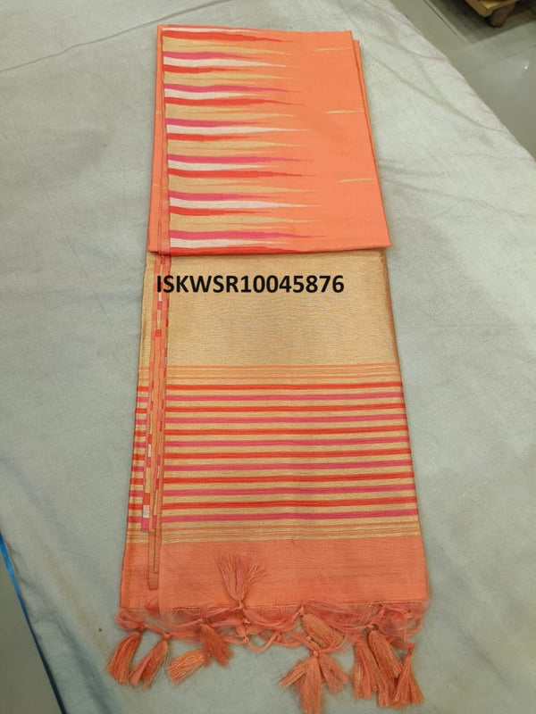 Zari Weaved Tussar Silk Saree-ISKWSR10045876