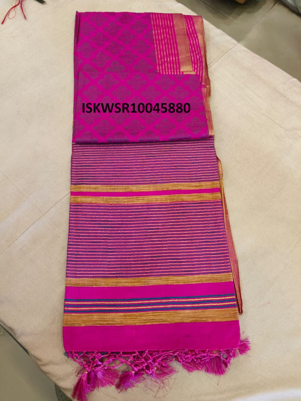 Zari Weaved Tussar Silk Saree-ISKWSR10045880