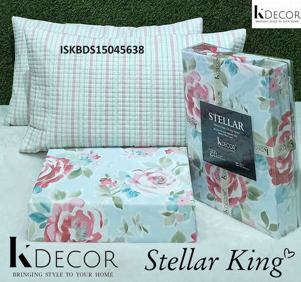 Cotton Kingsize Bedsheet With Pillow Cover-ISKBDS15045638
