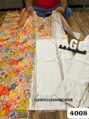 Chanderi Silk Kurti With Pant And Floral Printed Dupatta-ISKWSU1604AGC4008