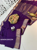 Silk Saree With Printed Kalamkari Printed Blouse-ISKWSR15041234