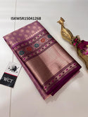 Zari Weaved Tissue Blend Saree With Blouse-ISKWSR15041268