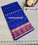 Ikkat Printed Silk Saree With Contrast Blouse-ISKWSR15041259