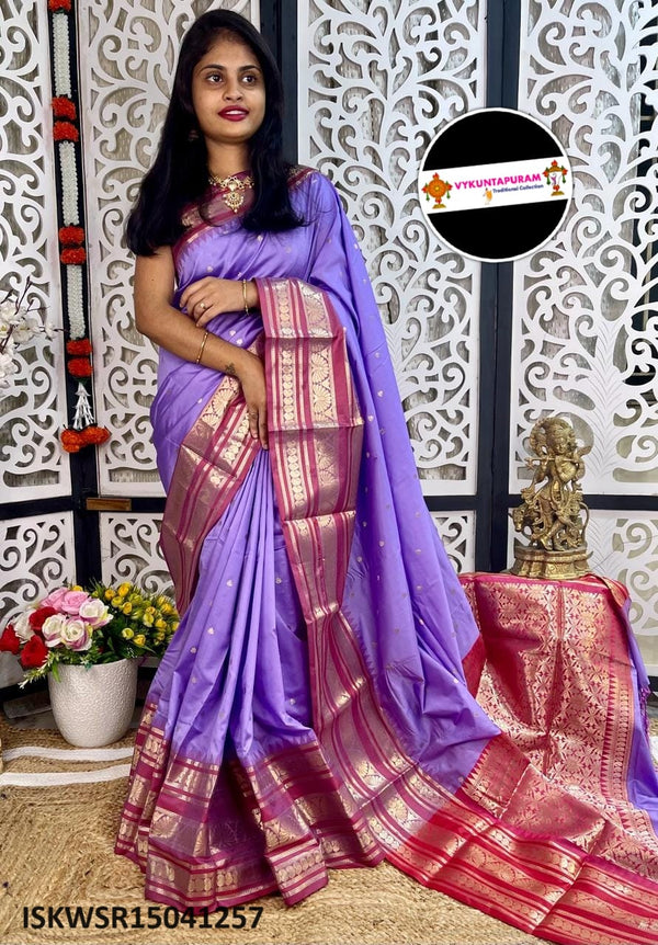Gadwal Silk Saree With Contract Blouse-ISKWSR15041257