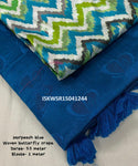 Sequined Turkey Silk Saree With Zigzag Printed Blouse-ISKWSR15041244
