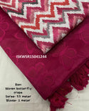 Sequined Turkey Silk Saree With Zigzag Printed Blouse-ISKWSR15041244