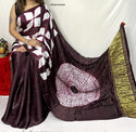 Shibori Printed Modal Silk Saree With Blouse-ISKWSR17043422