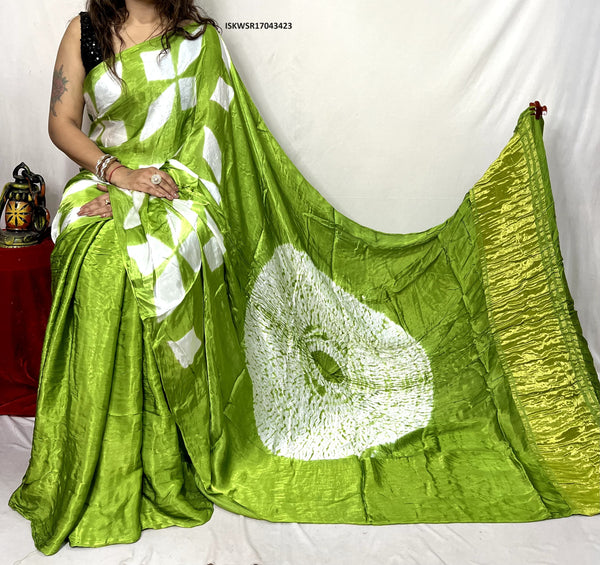 Shibori Printed Modal Silk Saree With Blouse-ISKWSR17043423