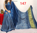Hand Block Ajrakh Printed Modal Silk Saree With Blouse-ISKWSR17043425