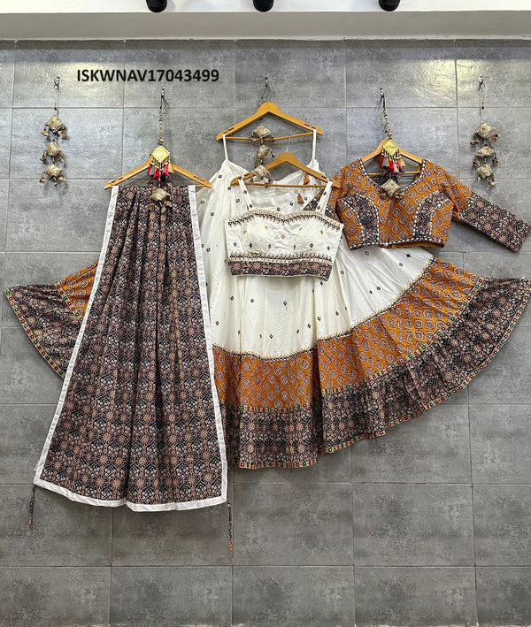 Rayon Cotton Lehenga With Blouse And Printed Cotton Dupatta-ISKWNAV17043499